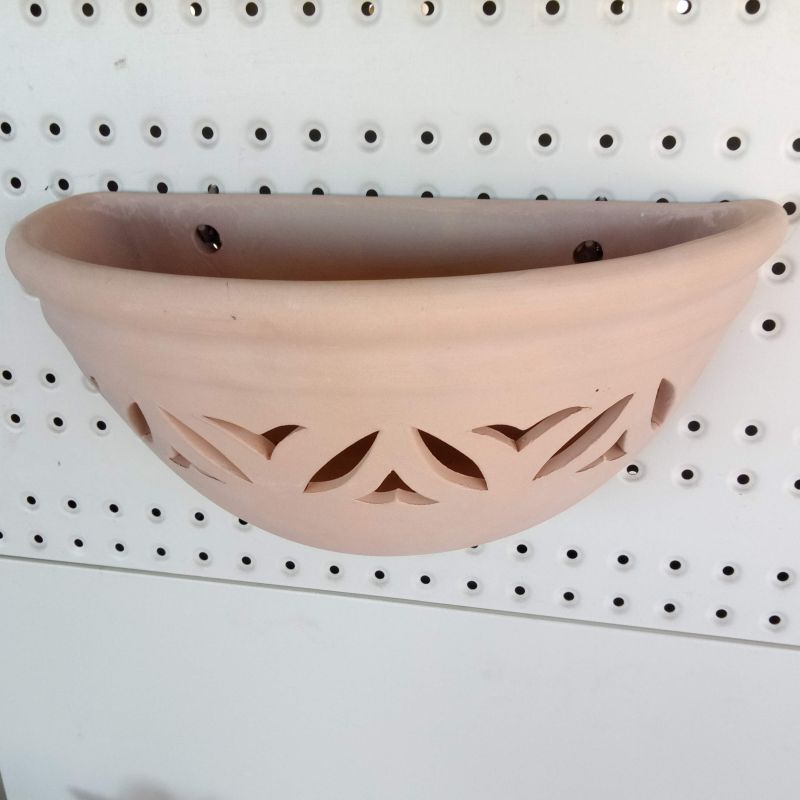 N° 2 APPLIQUE (COPPIA) LAMPADA DA PARETE IN TERRACOTTA CM.32